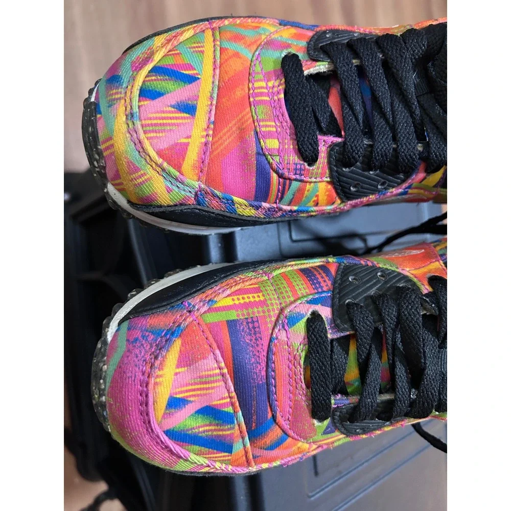 Nike Air Max 90‎ Mens Colorful Geometric Print Athletic Shoes